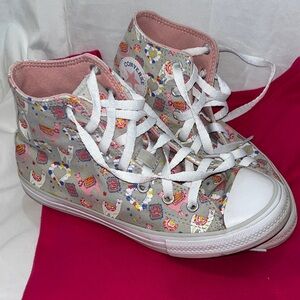 Converse Kids High-Tops - Gray with Pink and White